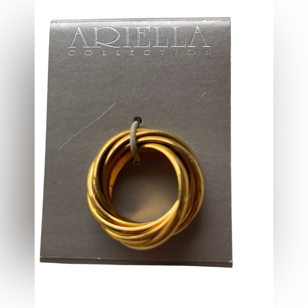 Ariella Collection Gold Intertwined Stacking Ring